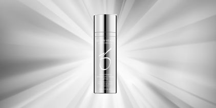 Cleanser, Exfoliator and toner on a paint palette